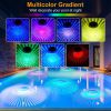 2Pcs Solar Powered Floating LED Light IP65 Waterproof Rechargeable Pool Lamps Gradient Multicolor Changing Outdoor Decorative Lights