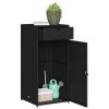 Patio Storage Cabinet Black 21.7"x21.7"x43.7" Poly Rattan