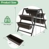 3-Tier Vertical Raised Garden Bed with 5 Plant Boxes - Black & Brown