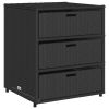 Patio Storage Cabinet Black 21.7"x23.2"x27.2" Poly Rattan