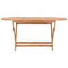 9 Piece Folding Patio Dining Set Solid Teak Wood