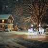 3 Packs Large Lighted Christmas Deer Family Set with Bows Warm White Deer 210 LED Lighted Reindeers Yard Lights