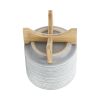 CERAMIC, S/2 5/8" PLANTER ON STAND, GRAY