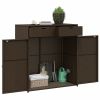 Patio Storage Cabinet Brown 41.3"x21.7"x44.5" Poly Rattan