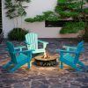 HDPE All-Weather Outdoor Adirondack Chair with Cup Holder,  330lbs Capacity, Light Blue