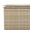 3 Piece Patio Sofa Set with Cushions Beige Poly Rattan