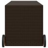 Garden Storage Box with Wheels Brown 74.8 Gal Poly Rattan