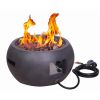 New Design Product Faux Concrete Texture Round Dark Propane Outdoor Fire Pit