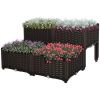 Outsunny 4 Piece Raised Garden Bed with Legs, Self-Watering Planter Box Raised Bed to Grow Flowers, Herbs & Vegetables, Brown - as Pic