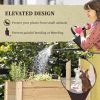 Outsunny Raised Garden Bed with Legs, 34" x 18" x 30", Elevated Wooden Planter Box, Self-Draining with Bed Liner for Vegetables, Herbs