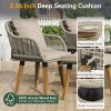 K&K 5 Pieces Patio Furniture Chair Sets, Patio Conversation Set With Wicker Cool Bar Table, Ottomans,Outdoor Furniture Bistro Sets for Porch,Backyard