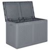 Patio Storage Box Gray PP Rattan 47.6 gal