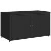 Patio Storage Cabinet Black 43.3"x21.7"x23.8" Poly Rattan