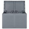 Patio Storage Box Gray PP Rattan 47.6 gal
