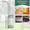 Outsunny 7' Garden Arch Arbor, Metal Arch Trellis with Gate, Garden Archway for Climbing Vines, Black