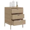 Patio Storage Cabinet Beige 21.7"x23.2"x31.5" Poly Rattan