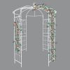 Metal Garden Arch Iron Garden Arbors Gazebo Dia 81.3'' x 114.2'' High Birdcage Shape Pergola Pavilion for Wedding Ceremony Cream White
