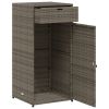 Patio Storage Cabinet Gray 21.7"x21.7"x43.7" Poly Rattan