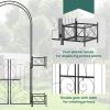 Outsunny 7' Garden Arch Arbor, Metal Arch Trellis with Gate, Garden Archway for Climbing Vines, Black