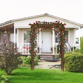 7FT  Beautiful And Practical Garden Arch Dark Brown YJ