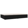 Convertible Sun Bed with Cushions Poly Rattan Black