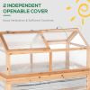 Outsunny Raised Garden Bed with Polycarbonate Greenhouse, Wooden Garden Cold Frame
