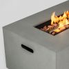 42inch Rectangle Steel Fire Pit Outdoor Fire Table with Glass Wind Guard