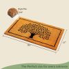 Welcome Doormats Natural Coco Coir Mats with Non Slip PVC Backing  Tree Print