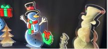 Snowman Infinity Light (Set of 2) 12"H Acrylic