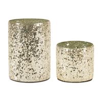 Votive Candle Holder (Set of 2) 4.75"D x 6.75"H, 3.5"D x 3.5"H Glass