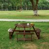 Brown Round Picnic Table