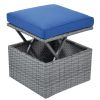 Patio Furniture Set Daybed Sunbed with Retractable Canopy