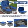 Patio Furniture Set Daybed Sunbed with Retractable Canopy