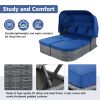 Patio Furniture Set Daybed Sunbed with Retractable Canopy