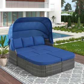 Patio Furniture Set Daybed Sunbed with Retractable Canopy