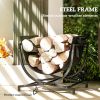 Outsunny Folding Firewood Rack Indoor Outdoor Wood Storage