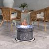 Outsunny Smokeless Fire Pit Portable Magnesium Oxide Bonfire Stove with Mat Black For Patio