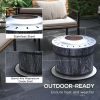 Outsunny Smokeless Fire Pit Portable Magnesium Oxide Bonfire Stove with Mat Black For Patio