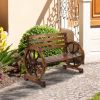 2-Person Wooden Wagon Wheel Bench