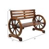 2-Person Wooden Wagon Wheel Bench