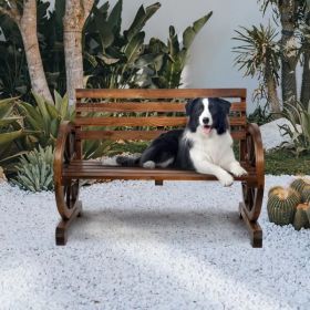 2-Person Wooden Wagon Wheel Bench