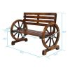 2-Person Wooden Wagon Wheel Bench