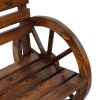 2-Person Wooden Wagon Wheel Bench