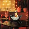 Round Glass Large Tabletop Fireplace 12.5" H