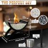 Round Glass Large Tabletop Fireplace 12.5" H