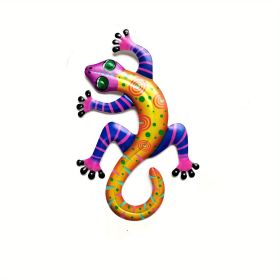 1pc/4pcs Metal Gecko Wall Decor, Plaques & Wall Art, (Style: Yellow (1pc))