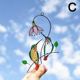 1pc Hummingbird Stained Glass Sun Catcher (Style: C)
