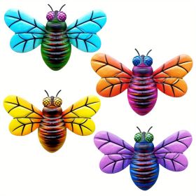 Metal Colorful Bee Wall Decor (Style: 4PC/4SET)