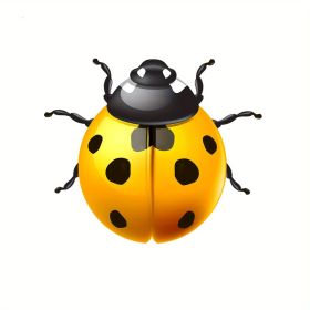 1pc/6pcs, Metal Ladybugs Wall Decor, (Color: Orange)
