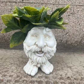 1pc Resin Planter Statue Vase (Color: Ollie Beard)